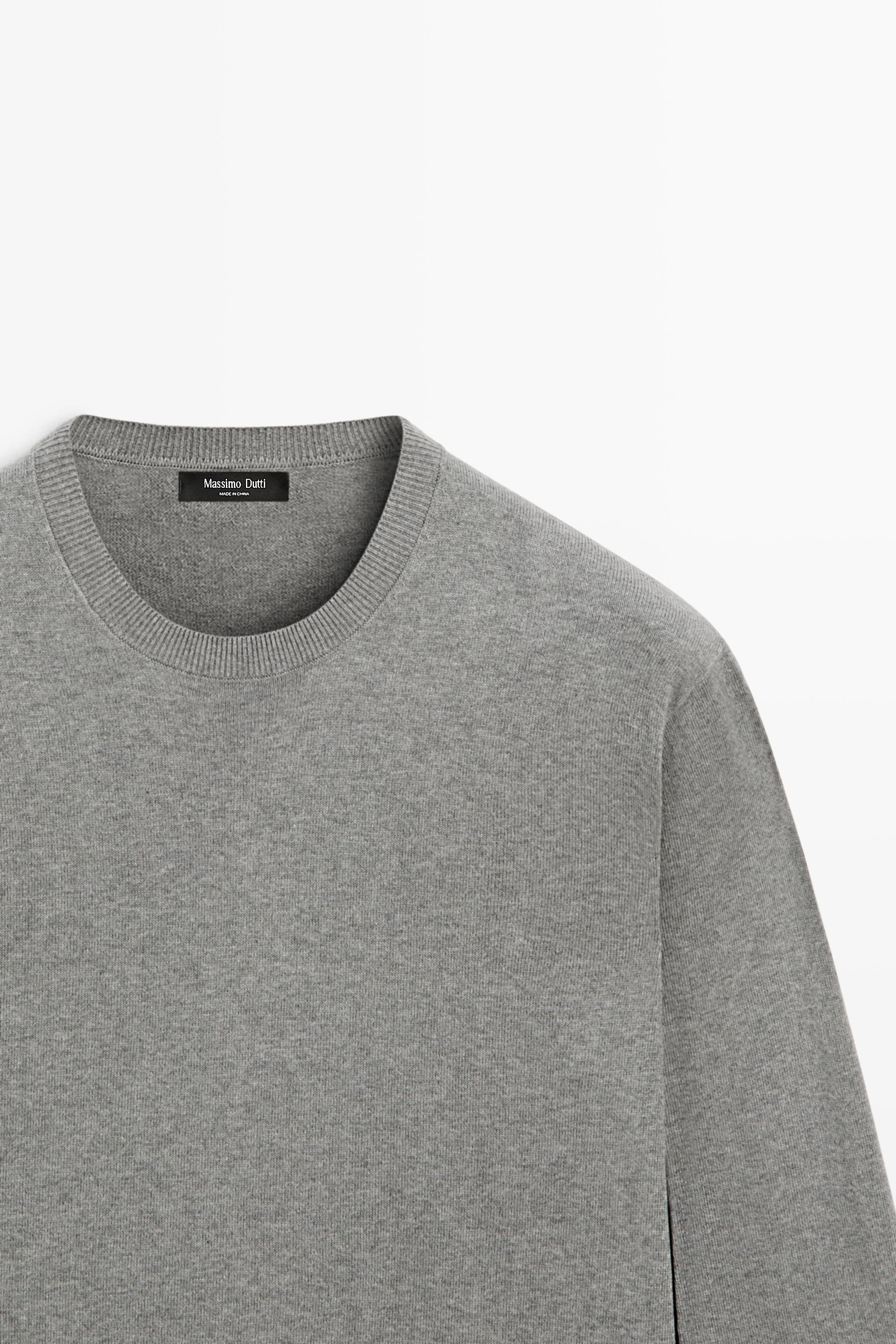 Cotton blend knit sweater